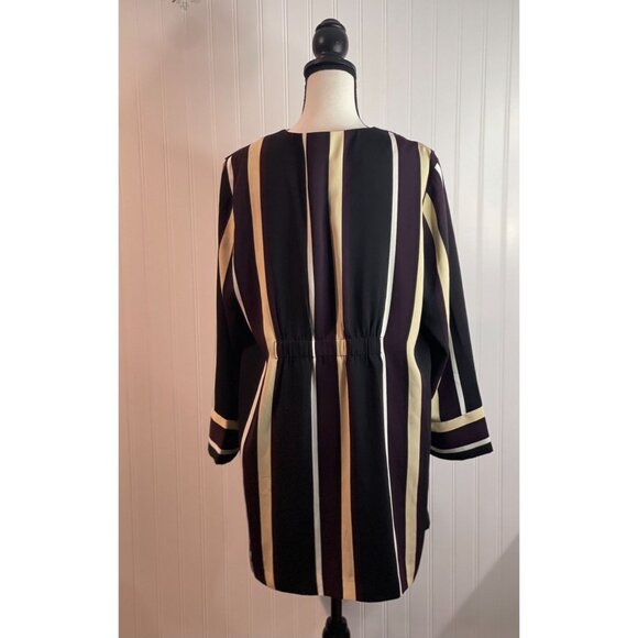 Chicos Womens Striped Open Front Blazer Jacket 2P Polyester - Picture 2 of 16